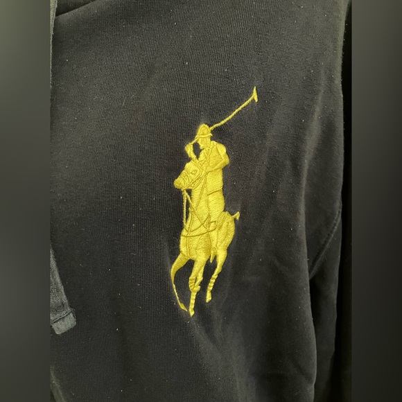 POLO Ralph Lauren vintage big pony full zip hoodie 2012 U.S Open blue yellow XXL - Picture 2 of 11